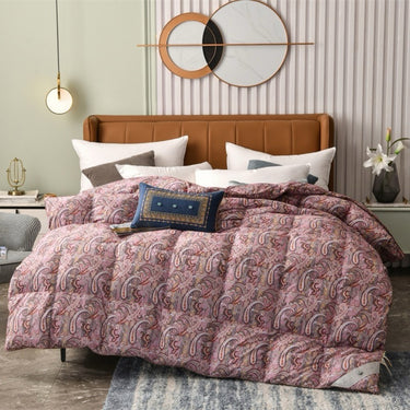 Luxury Paisley Bohemian Goose Down Comforter Twin Queen King size